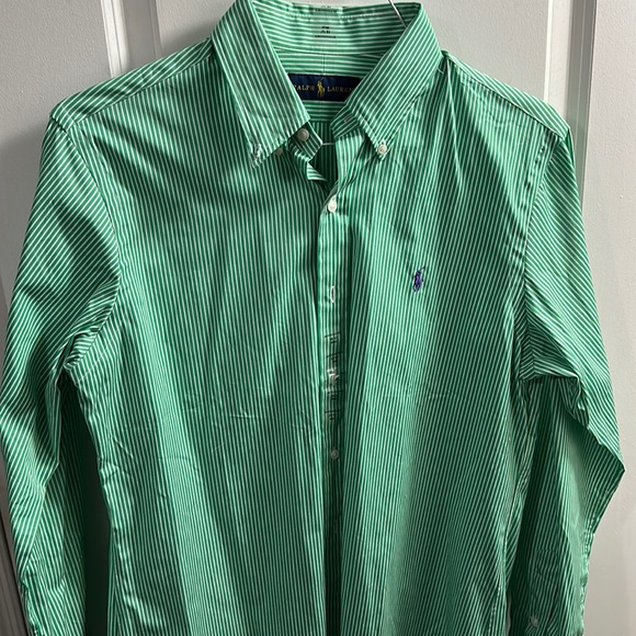 Polo Ralph Lauren Other - Polo Ralph Lauren 15 1/2 39cm long sleeve button down Green/White striped